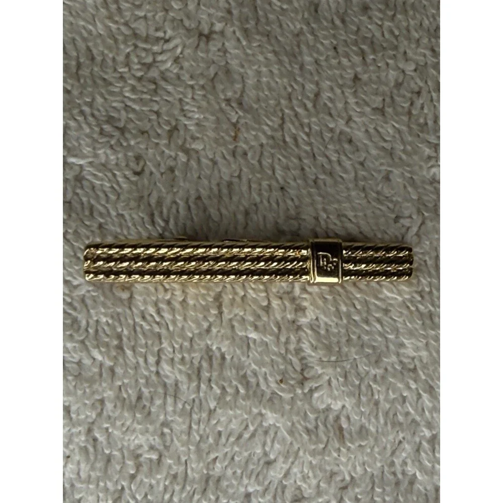 Christian Dior Gold Tone Rope Tie Clip Vintage 2